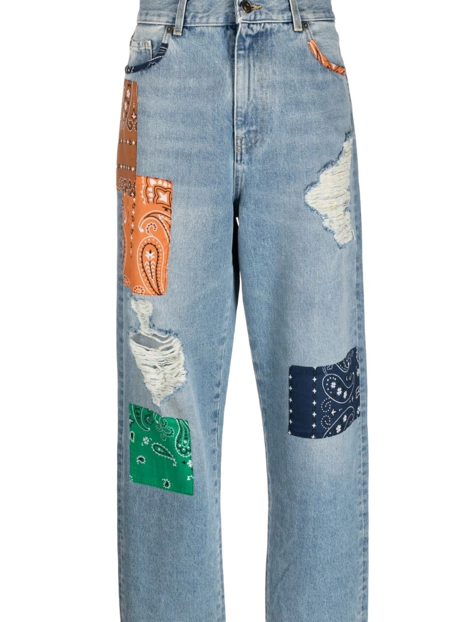 Cheap Alanui patchwork-detailing Women California jeans 0812